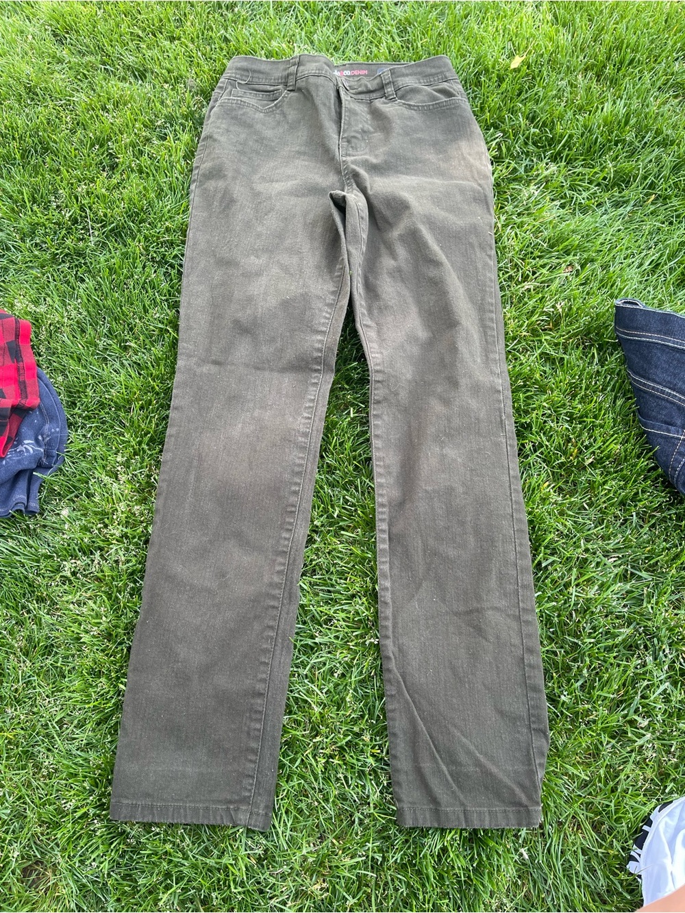 Style & Co Women’s Olive Green Ankle Jeans Slim Leg Size 4